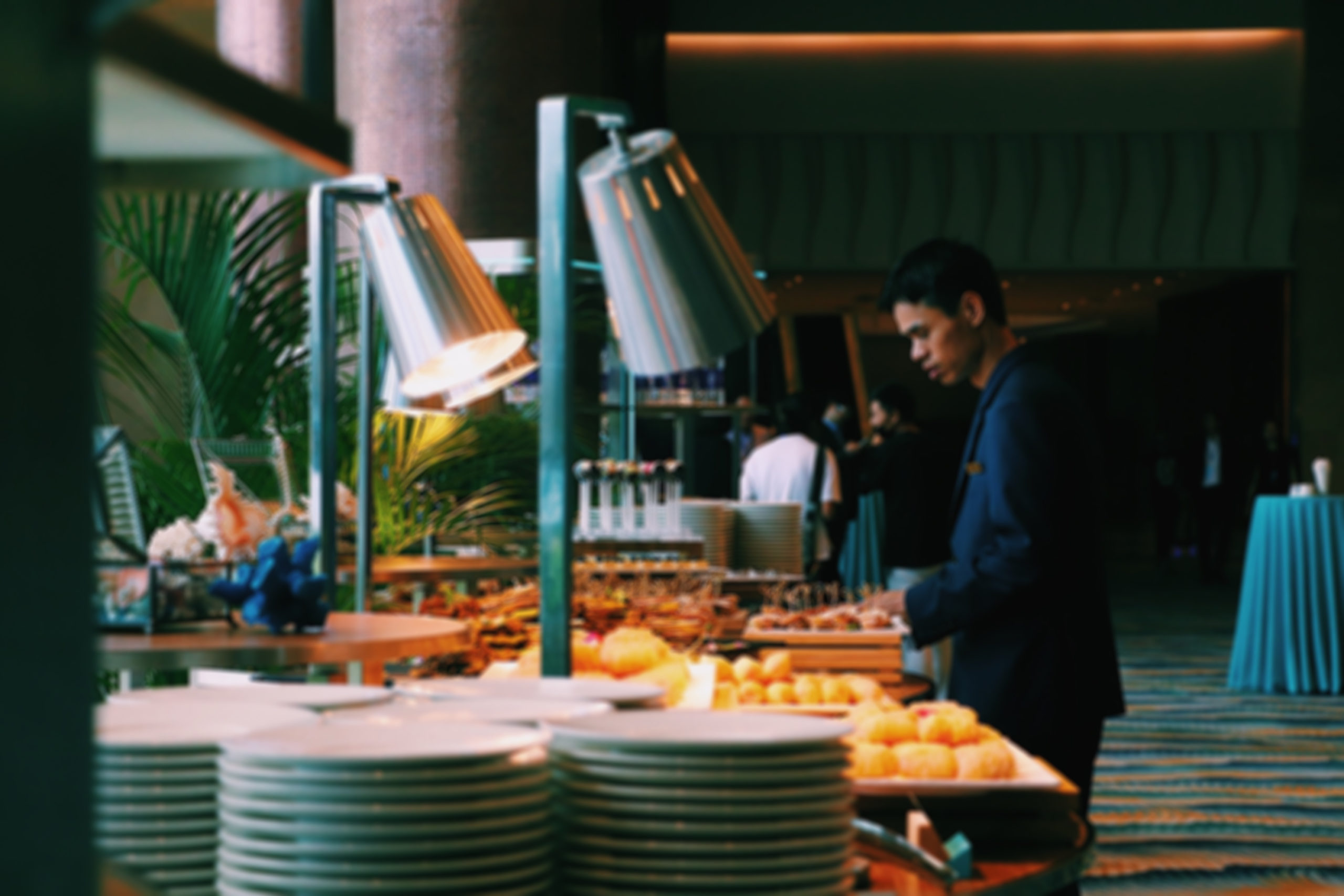 catering service dark elegant lighting 
