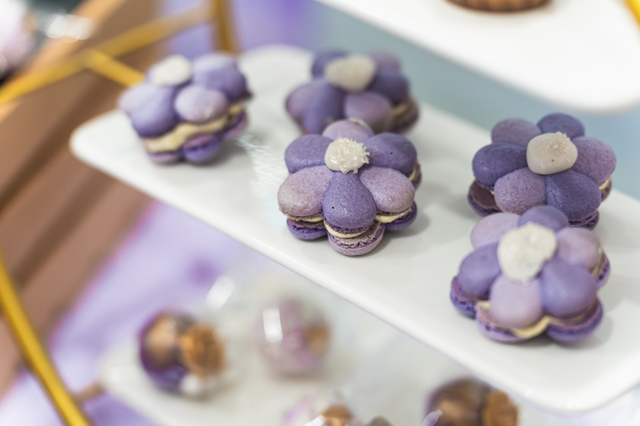 Purple Flower Macarons